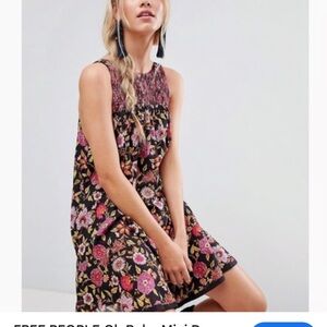 Free People womans Floral boho Mini Dress size XS
